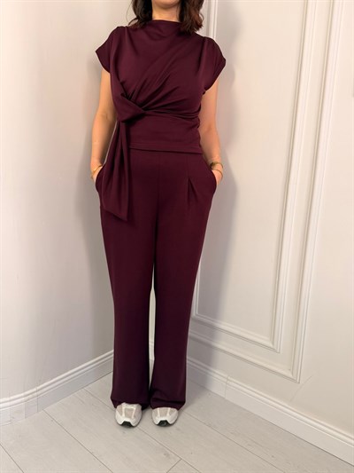 FİYONK DETAYLI TAKIM BORDO