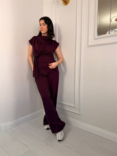 FİYONK DETAYLI TAKIM BORDO