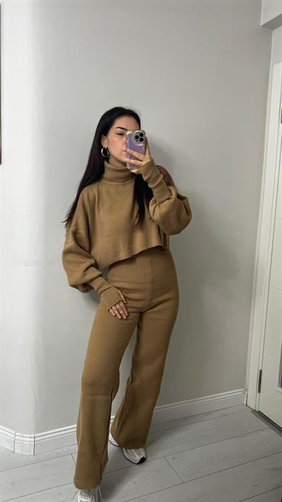 Parmak Geçmeli Alt üst Triko Takım Taba