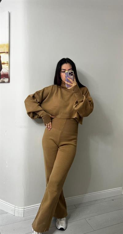 Parmak Geçmeli Alt üst Triko Takım Taba