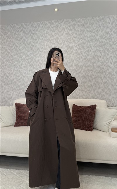 Oversized Trençkot Kahverengi