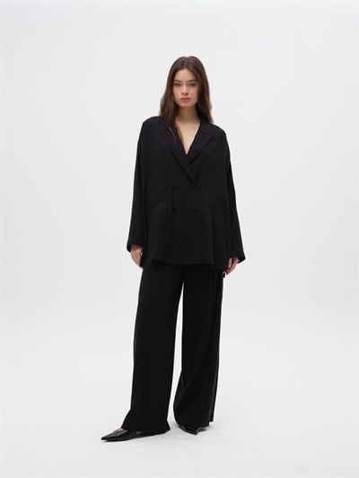 Piarbi Oversize Kruvaze Ceket - Mikro Modal & Tencel Dökümlü Form