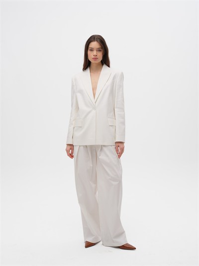 Piarbi Pamuk & Modal Karışımlı Ceket - Off White Clean Look Regular Fit