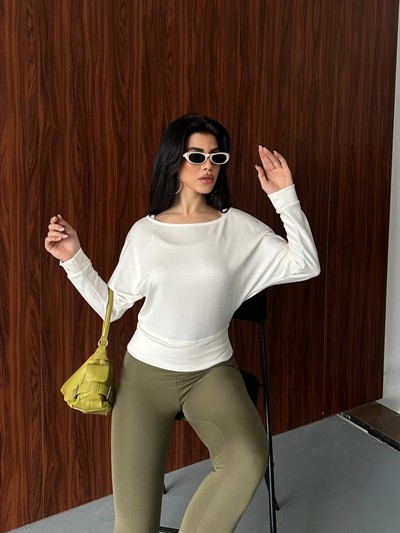 Oys Kayık Yaka Bluz Ekru
