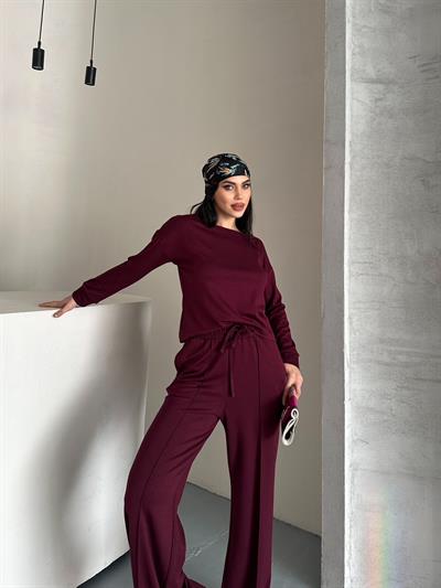 Oysh Kayık Yaka Takım Bordo