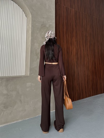 Oysho Çimalı Pantolon Kahve