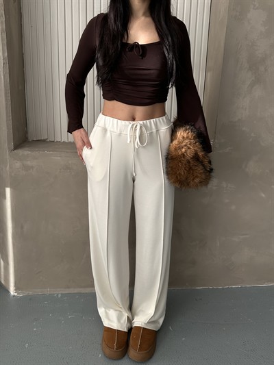 Oysho Çimalı Pantolon Krem