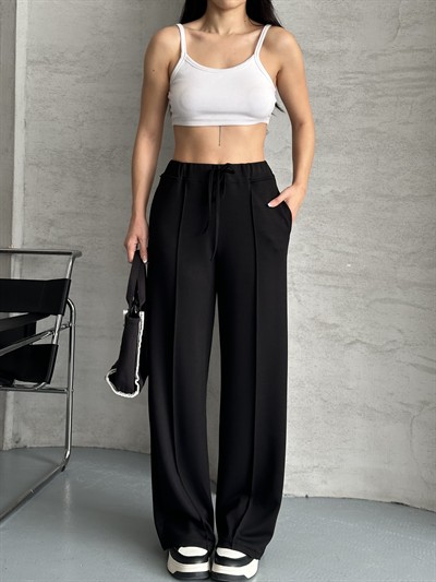 Oysho Çimalı Pantolon Siyah