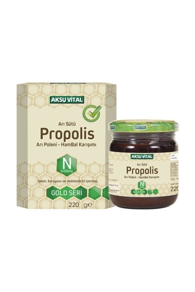 Aksuvital Propolisli Arı Sütü Polen & Ham Bal Karışımı (8000 MG) 220 gr