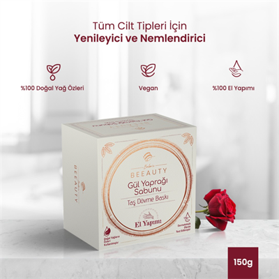 Balen's Beeauty Taş Dövme Baskı Gül Yaprağı Sabunu 150 Gr