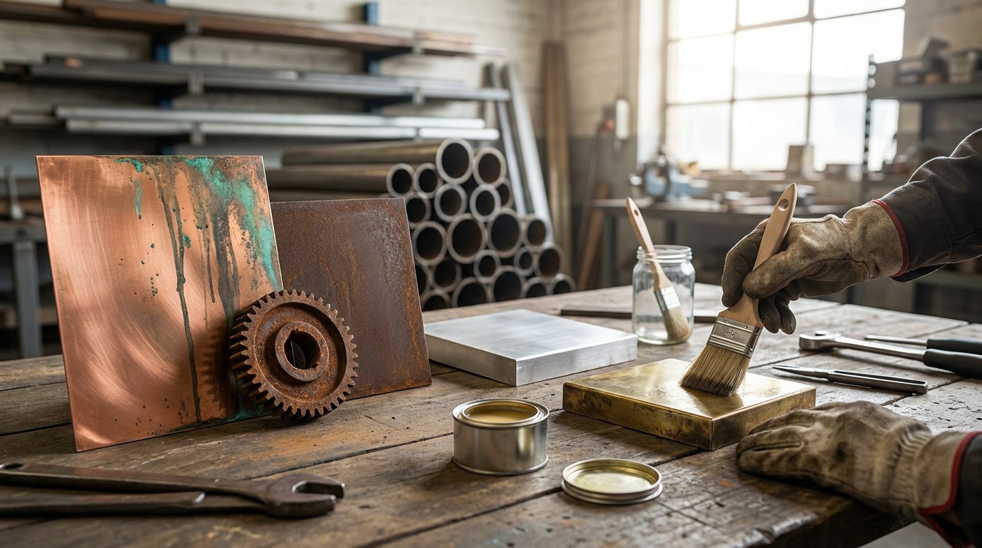 metal yüzeylerde patina ve oksitlenme