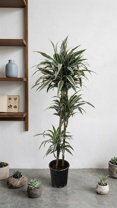 İthal Dev Boy Dracaena Warneckii 160-170 cm | 3 Köklü Salon Çiçeği