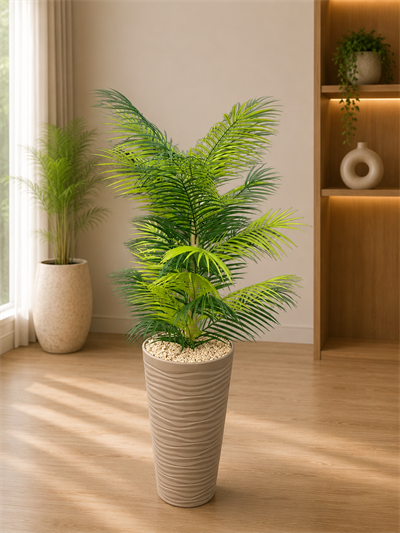 Yapay Areka Palmiyesi 140 cm | Saksılı Dekoratif Yapay Salon Bitkisi