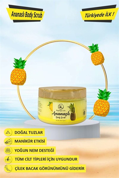 Ananas Özlü Scrub Nemlendirici Yenileyici Ananaslı El Ayak Vücut Peeling Krem