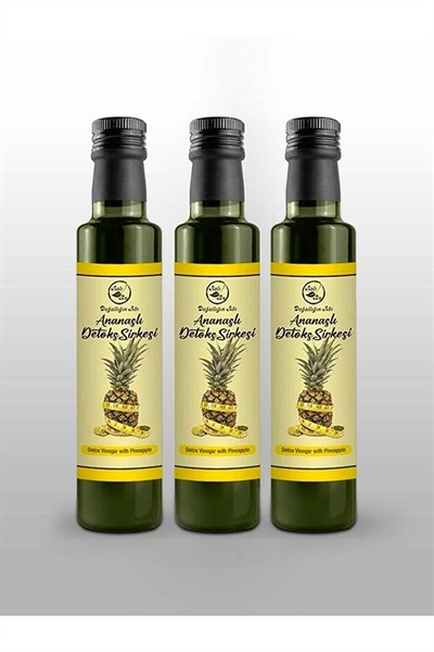 Ananas Sirkesi Detoks Etkili Ananaslı Sirke Ananaslı Detox Sirkesi Organik Sirke Vinegar 3x500 Ml.