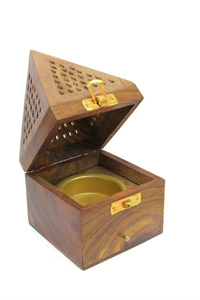 Aslıbu Konik Buhur Tütsülük Pramit Şekli Ahşap Büyük Boy Çekmeceli Tütsü Yakacağı