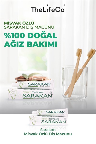 Sarakan Doğal Bitkisel Florürsüz Diş Macunu 50 ml (FLORÜRSÜZ, VEGAN, GLUTENSİZ)