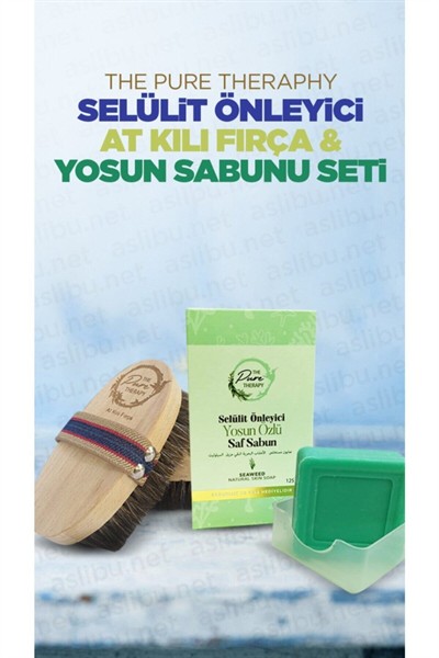 Selülit Önleyici At Kılı Fırçası & Yosun Sabunu Seti