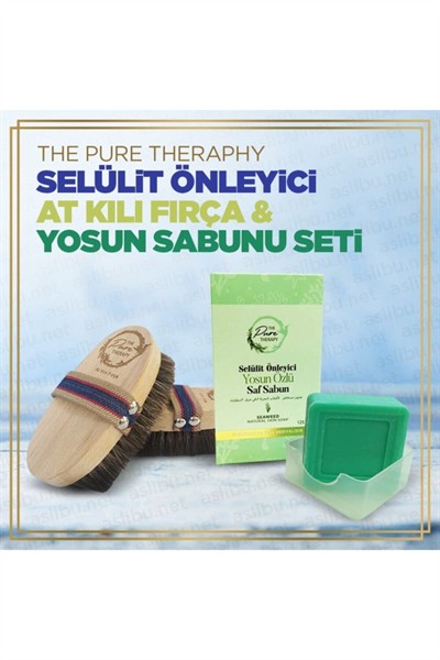 Selülit Önleyici At Kılı Fırçası & Yosun Sabunu Seti