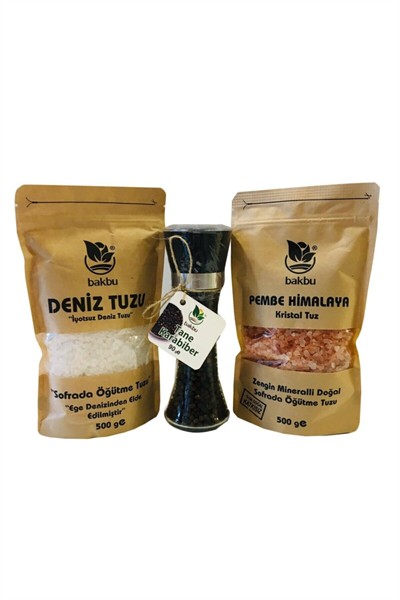 Seramik Bıçaklı Tuz Değirmeni Öğütücü Değirmen Ve Deniz Tuzu & Himalaya Tuzu