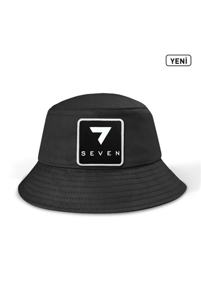 7 Numara Logolu Bucket Siyah Şapka