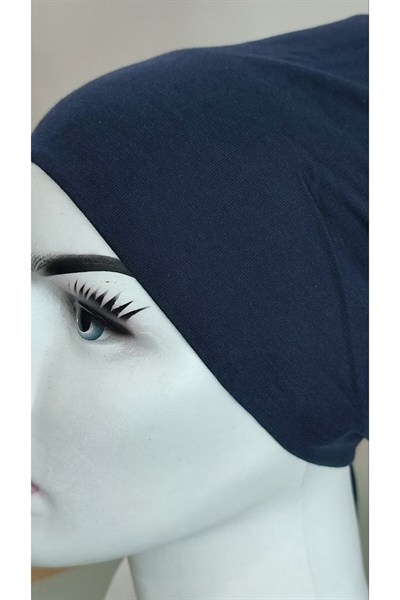 Lacivert Dikişsiz Arkadan Bağlamalı %100 Pamuk Bone