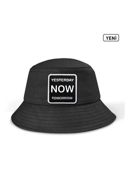 Yesterday Now Tomorrow Logolu Bucket Siyah Şapka