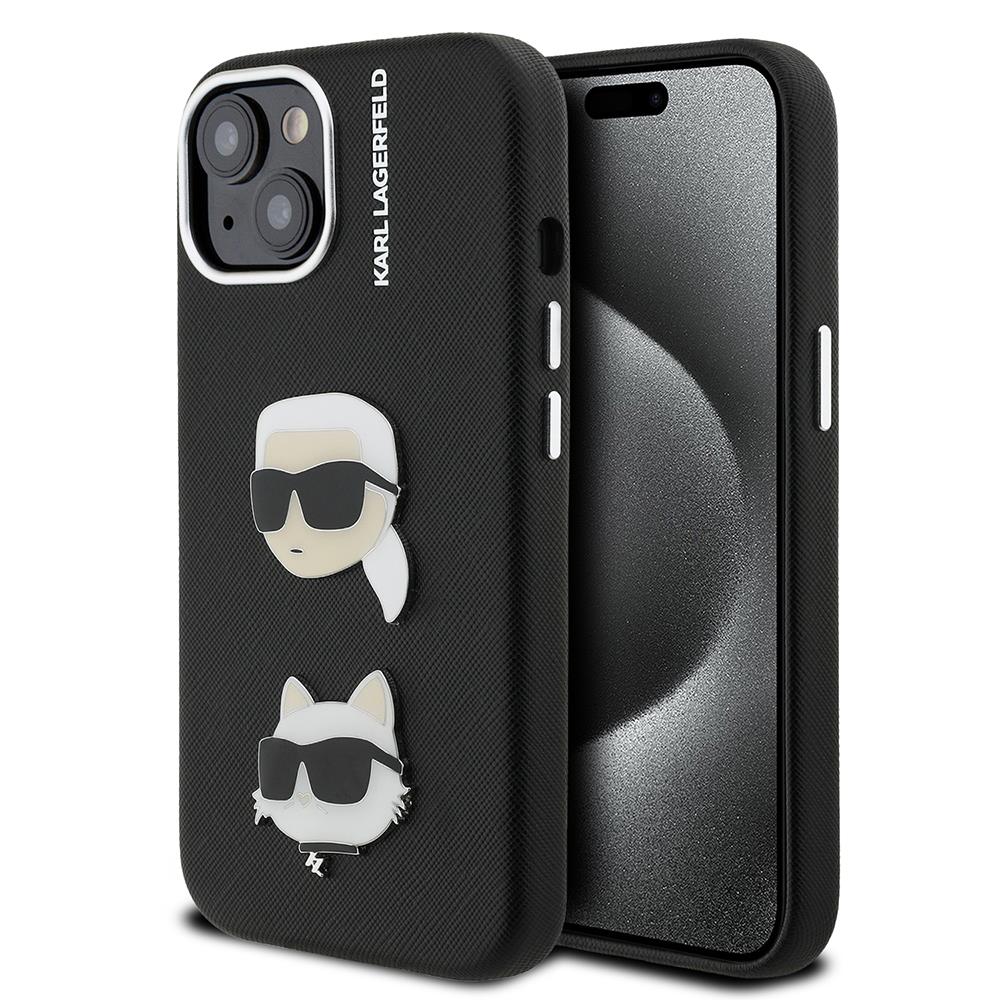 Apple iPhone 14 Kılıf Karl Lagerfeld Orjinal Lisanslı K&C Heads Pin Kapak