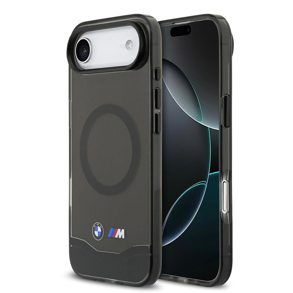 Apple iPhone 17 Air Kılıf BMW Orjinal Lisanslı M-safe Şarj Özellikli Metal Buton Tasarımlı Tranparan M Dizayn Kapak
