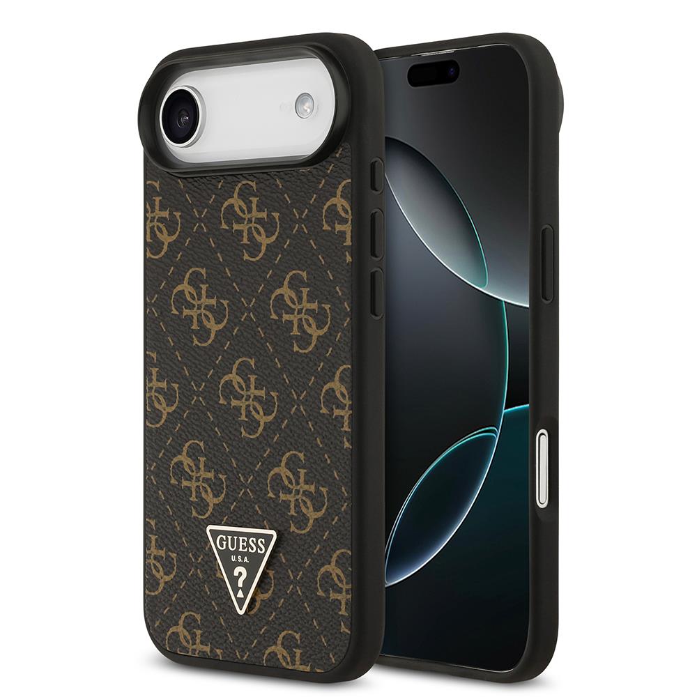 Apple iPhone 17 Air Kılıf Guess Orjinal Lisanslı PU Deri 4G Desenli Üçgen Logolu Kapak