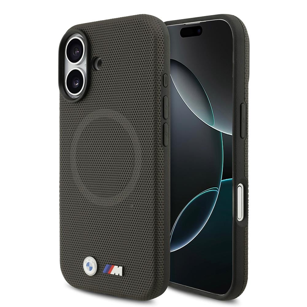 Apple iPhone 17 Kılıf BMW Orjinal Lisanslı M-safe Şarj Özellikli Metal Logolu Delikli M Dizayn Deri Kapak