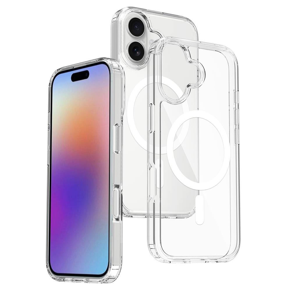 Apple iPhone 17 Kılıf M-safe Şarj Özellikli Şeffaf Sert PC Zore Embos Kapak