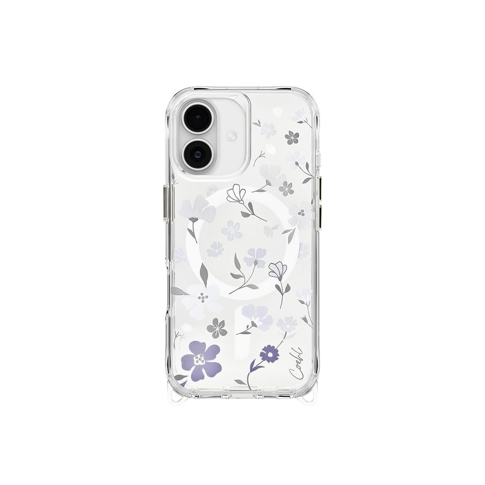 Apple iPhone 17 Kılıf M-safe Şarj Özellikli Şeffaf Arka Yüzey Çiçekli Coehl Amara Kapak