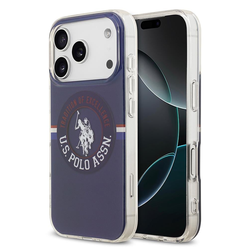 Apple iPhone 17 Pro Max Kılıf U.S. Polo Assn. Orjinal Lisanslı M-safe Şarj Özellikli IML Stripe Logolu Kapak
