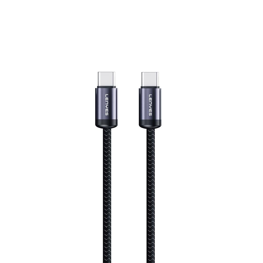 Lenyes LC537 Type-C to Type-C Hızlı Şarj Özellikli Örgülü Data ve Şarj Kablosu 60W 1M