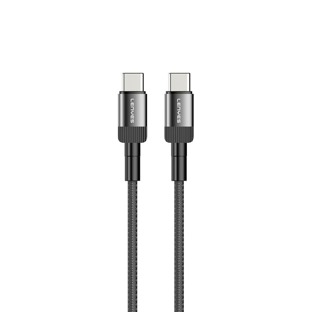 Lenyes LC546 Type-C to Type-C Örgü Tasarımlı Hızlı Şarj Özellikli Data ve Şarj Kablosu 60W 1M