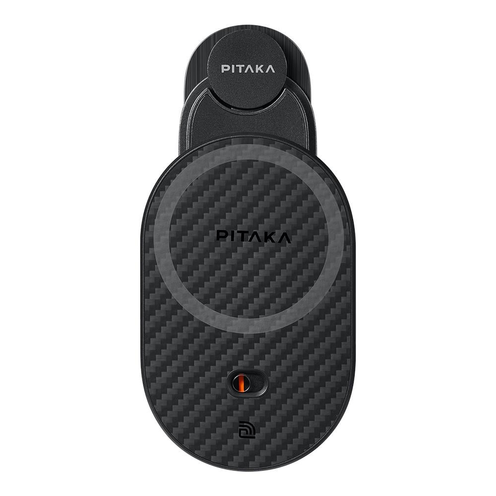 Pitaka MagEZ Pro 2 Magsafe Şarj Özellikli Qi2 Tesla Model Y ve Model 3 Uyumlu Aramid Fiber Araç Telefon Tutucu