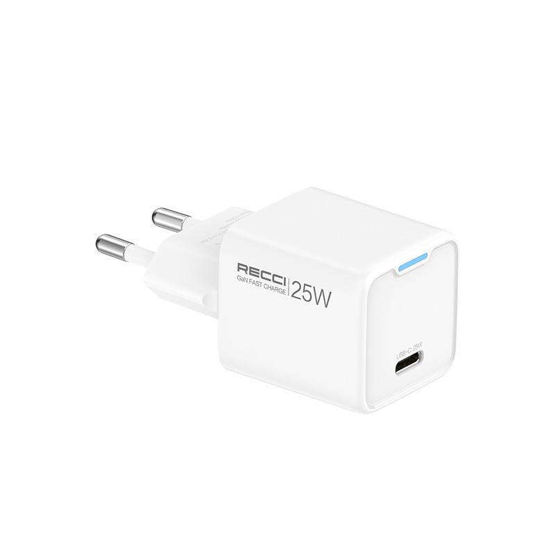 Recci RC106E GaN Teknolojili Hızlı Şarj Başlığı Type-C to Type-C PD 25W Kablolu Şarj Seti