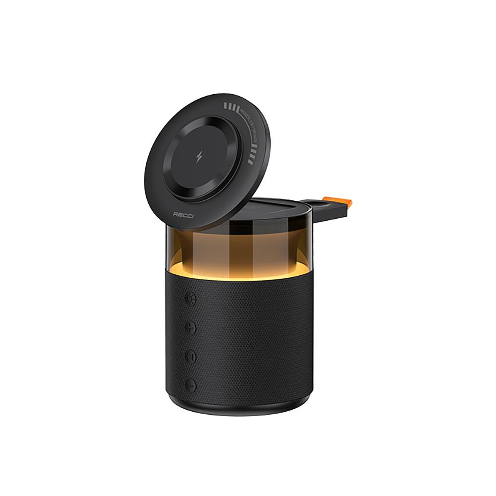 Recci RCW-51 Kablosuz Şarj Standı Ambiyans Işıklı Bluetooth Speaker Hoparlör Özellikli