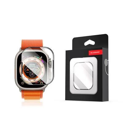 Apple Watch Ultra 49mm Zore ALM-01 Metal Çerçeveli Ekran Koruyucu