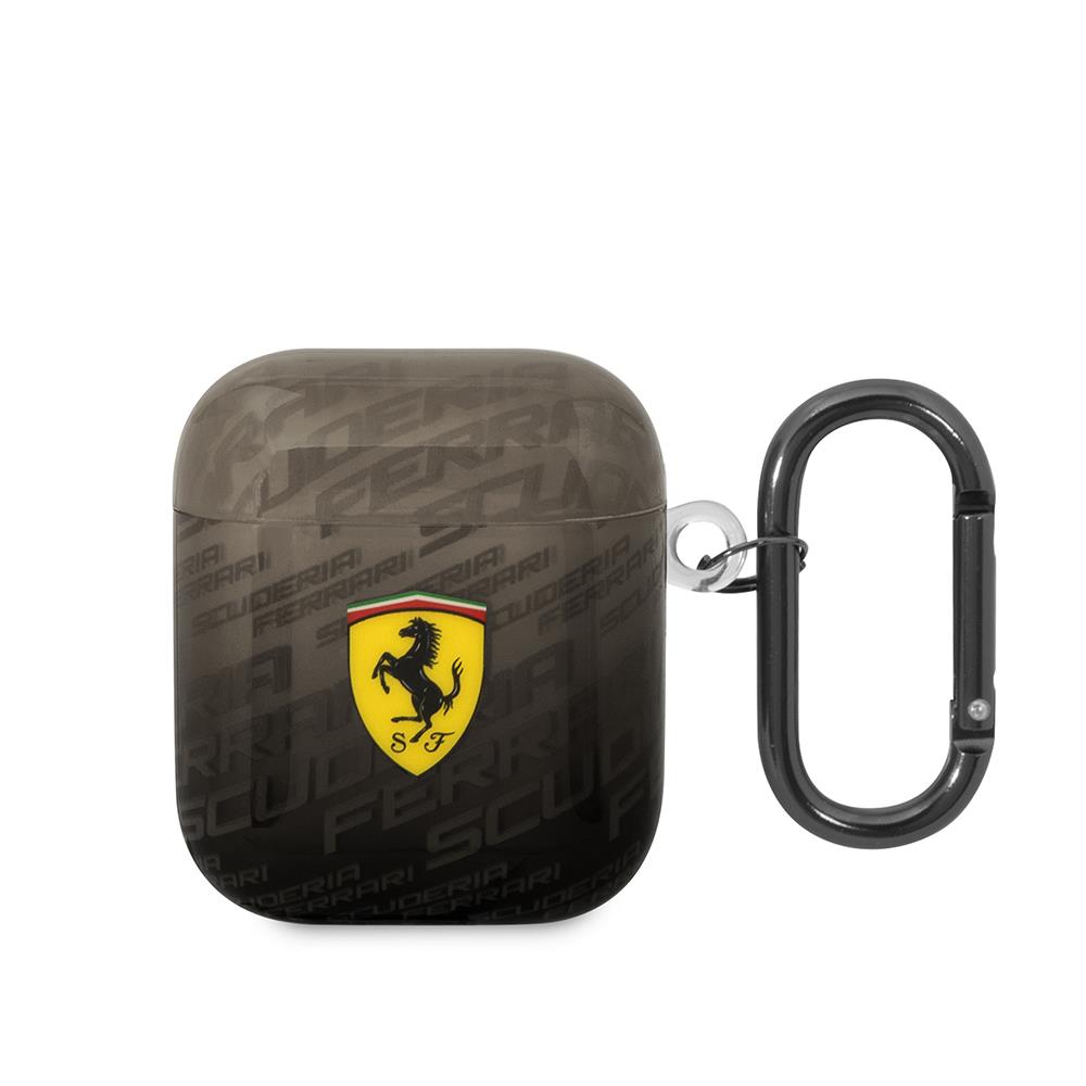 Apple Airpods Kılıf Ferrari Orjinal Lisanslı IML Baskılı Klasik Logolu SF Desenli TPU Kılıf