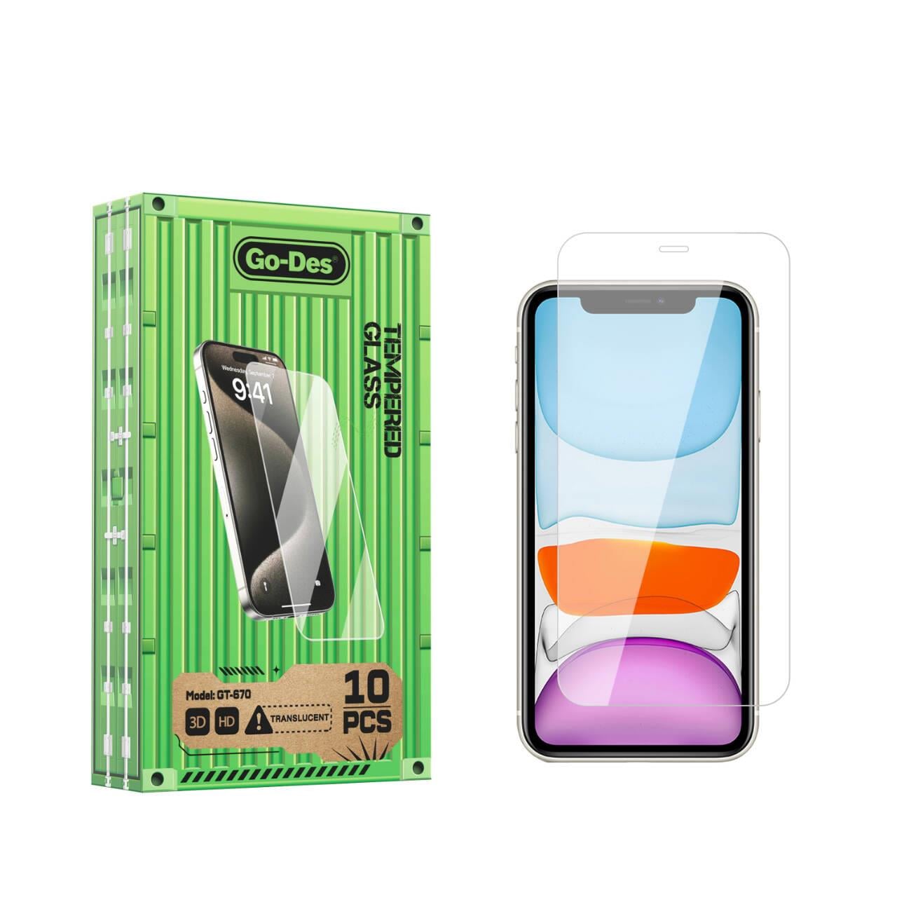 Apple iPhone 11 Go Des Parmak İzi Bırakmayan 9H Oleofobik Bom Glass Ekran Koruyucu 10'lu Paket