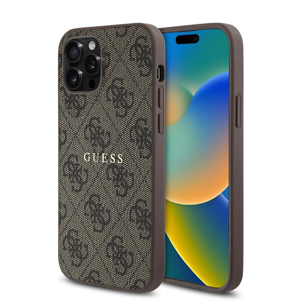 Apple iPhone 12 Pro Kılıf Guess Orjinal Lisanslı Magsafe Şarj Özellikli 4G Desen Yazı Logolu Kapak