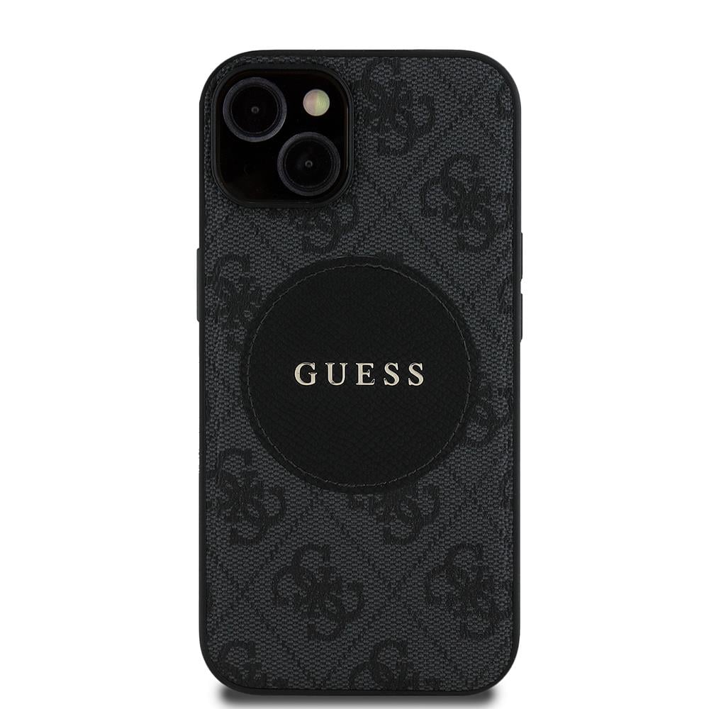 Apple iPhone 14 Kılıf Guess Orjinal Lisanslı Magsafe Şarj Özellikli Yazı Logolu Circle Classic Kapak