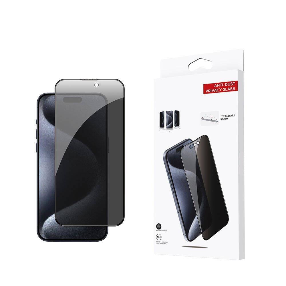 Apple iPhone 15 Plus Zore Anti-Dust Privacy Temperli Ekran Koruyucu