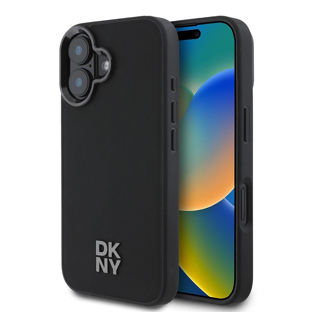 Apple iPhone 16 Kılıf DKNY Orjinal Lisanslı Magsafe Şarj Özellikli Metal Logolu PU Deri Plain Kapak