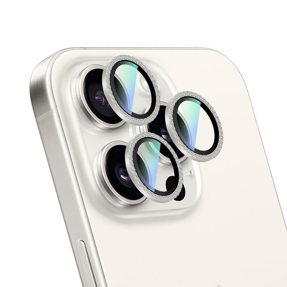 Apple iPhone 16 Pro CaseWorld Alloy Sparkling Diamond Serisi Taşlı Lens Koruyucu