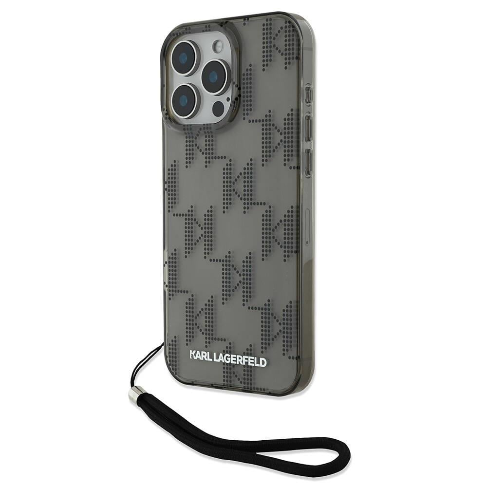 Apple iPhone 16 Pro Kılıf Karl Lagerfeld Orjinal Lisanslı Pattern Cord Kapak