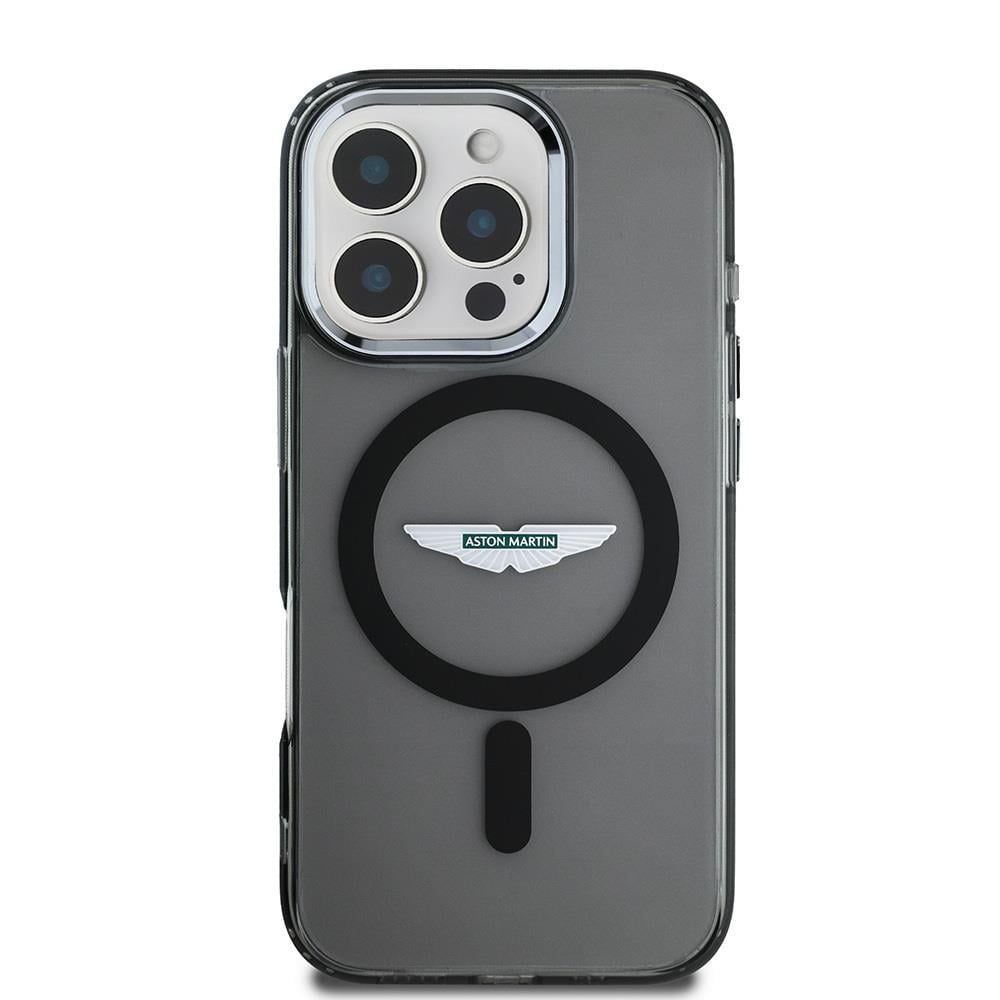 Apple iPhone 16 Pro Max Kılıf Aston Martin Orjinal Lisanslı Magsafe Şarj Özellikli IML Baskı Logolu Buzlu Kapak