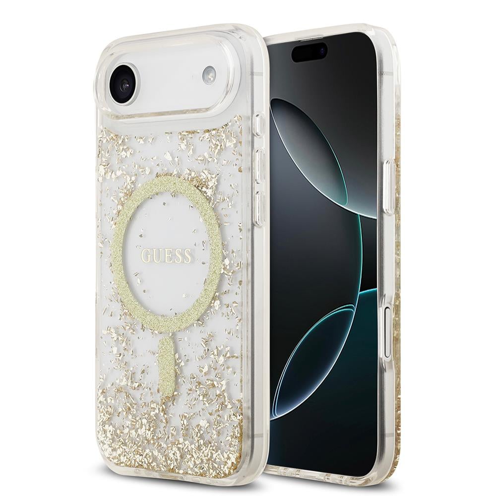 Apple iPhone 17 Air Kılıf Guess Orjinal Lisanslı M-safe Şarj Özellikli Transparan Resin Bottom Kapak